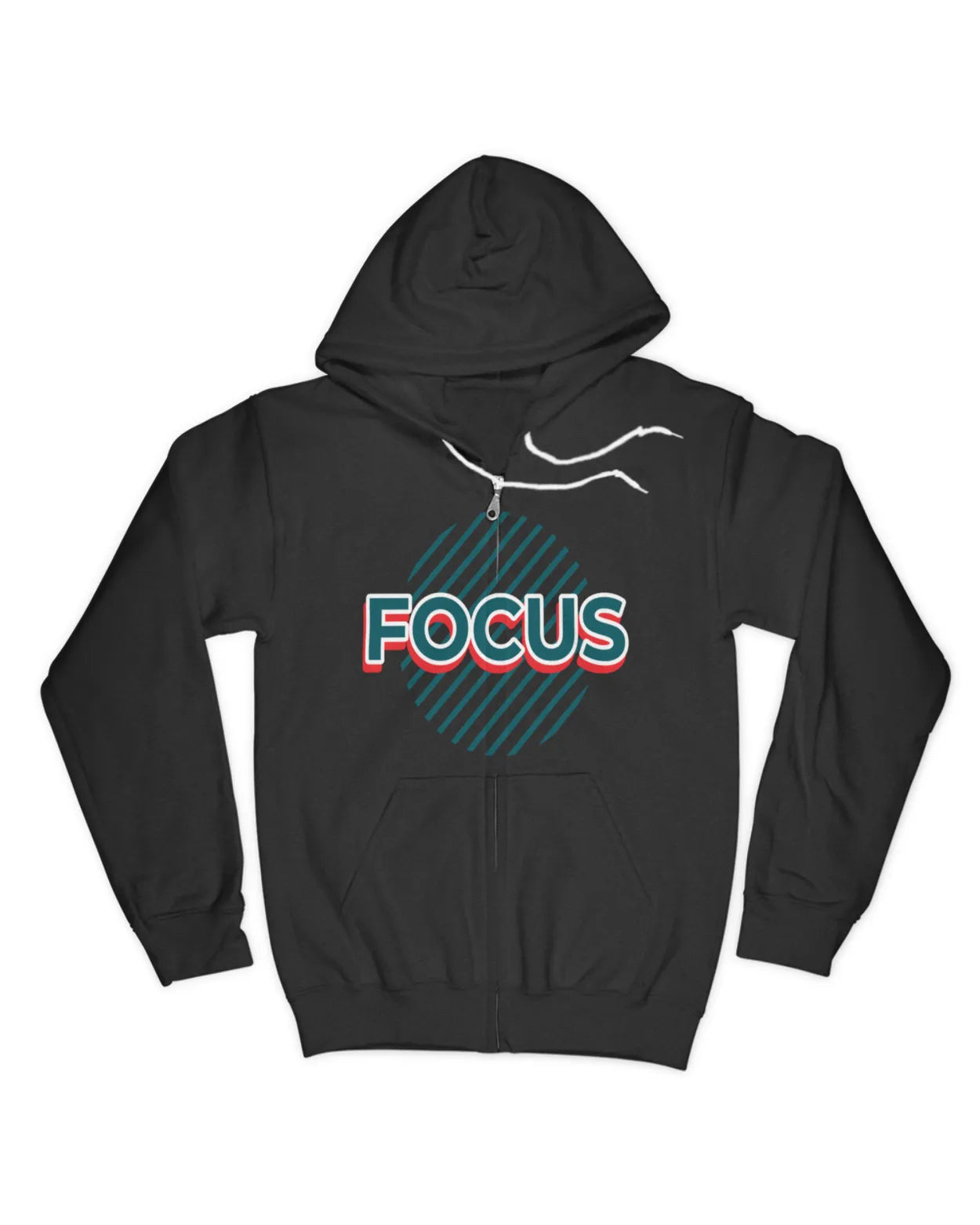 Focus. Unisex zip down hoodie with special deskiyz design