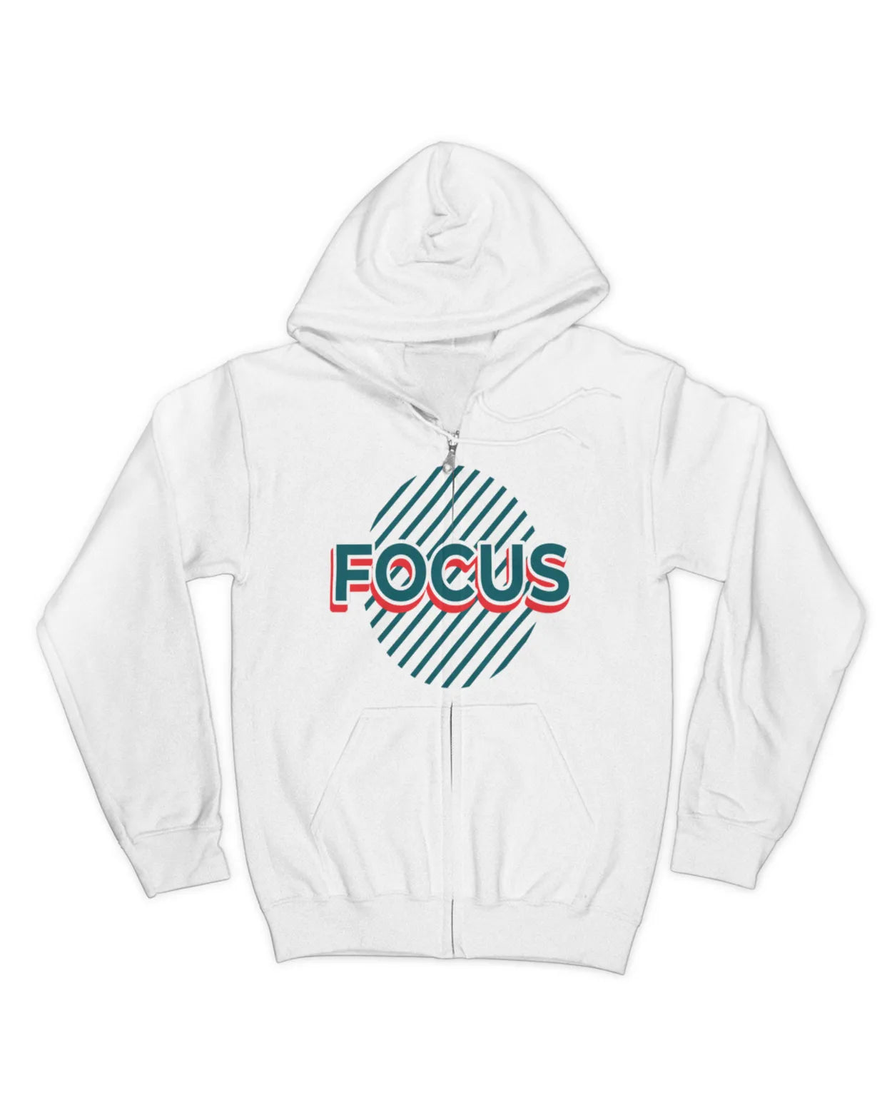 Focus. Unisex zip down hoodie with special deskiyz design