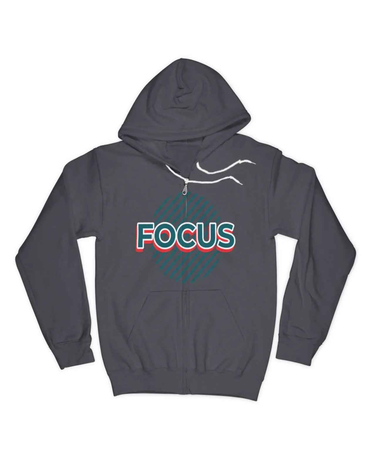 Focus. Unisex zip down hoodie with special deskiyz design