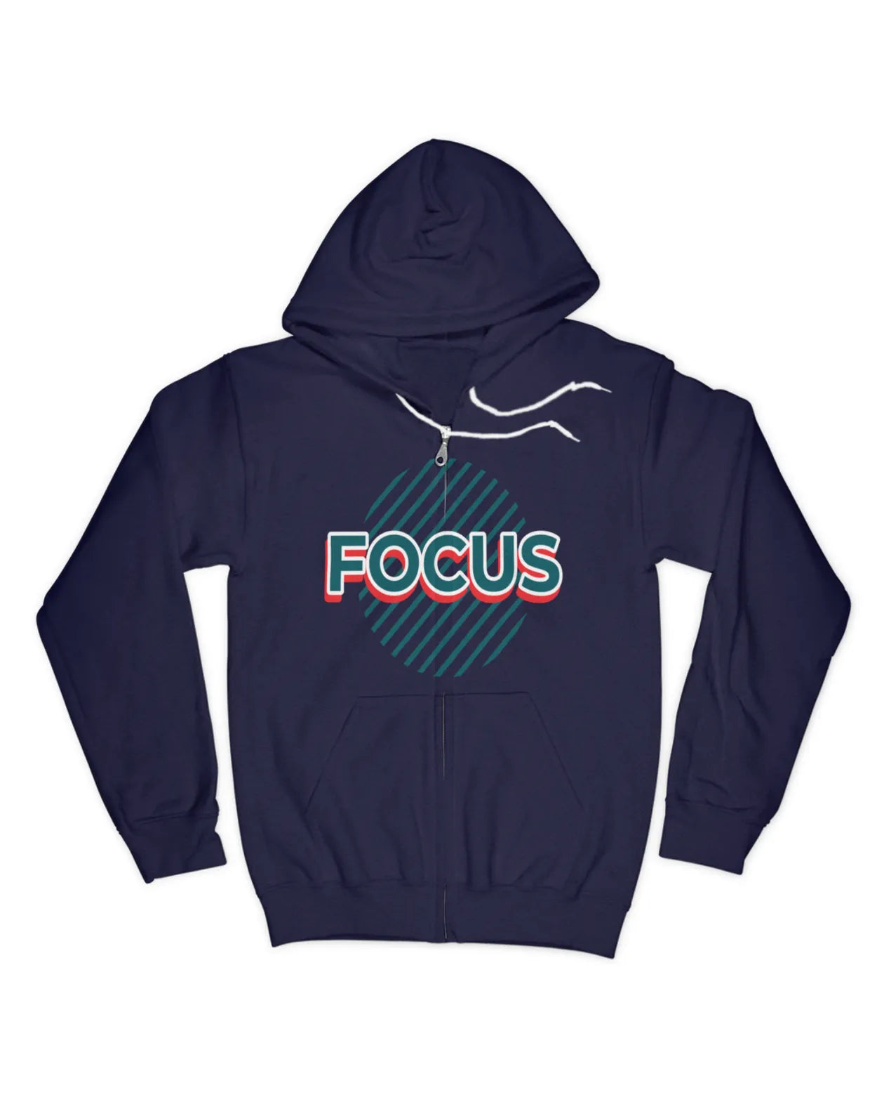 Focus. Unisex zip down hoodie with special deskiyz design