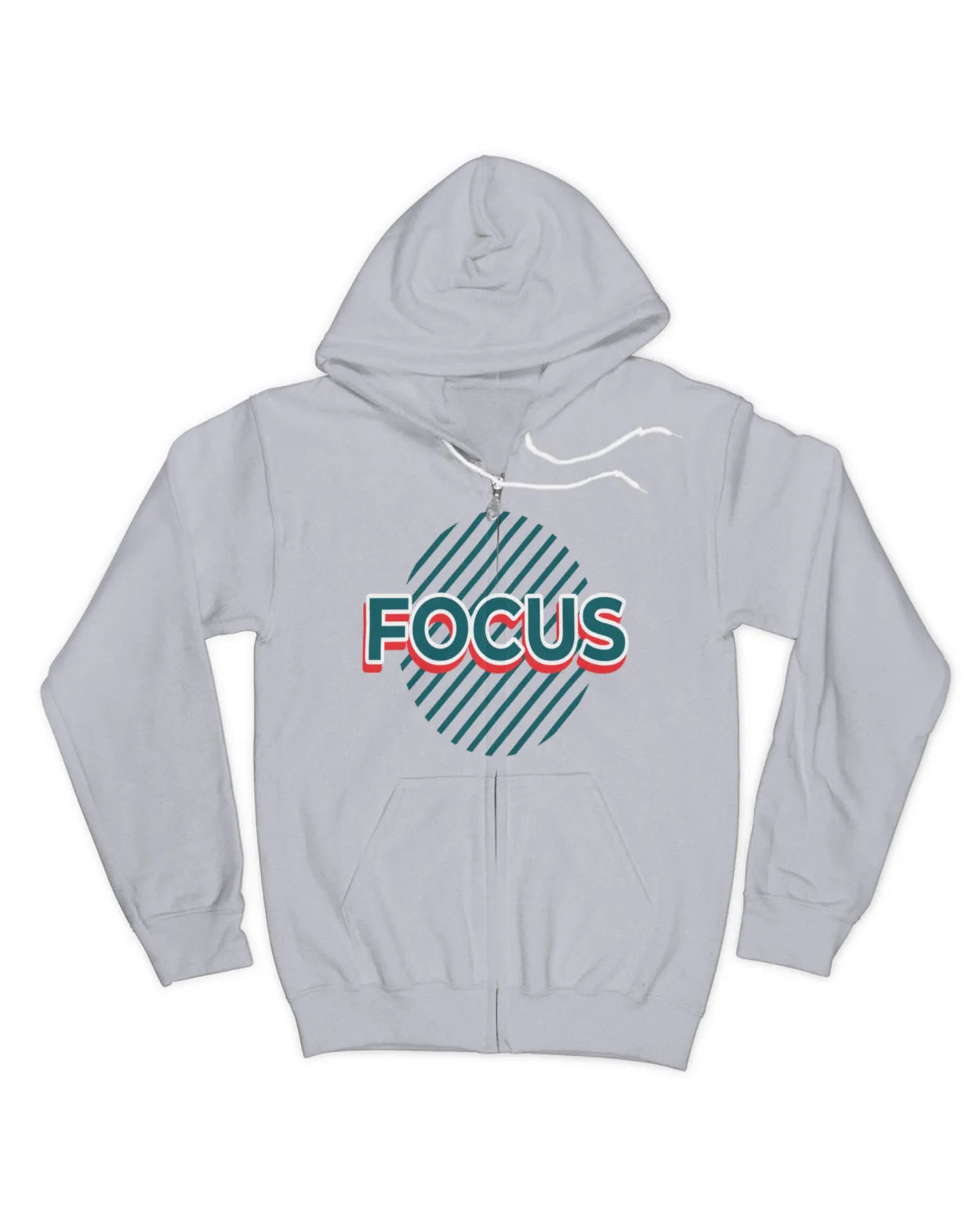Focus. Unisex zip down hoodie with special deskiyz design