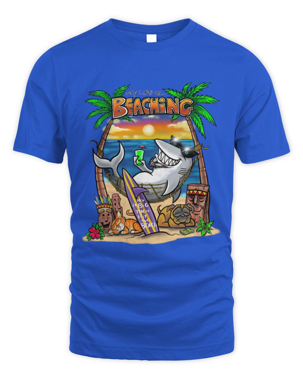Shark Pet Beach Bum Tiki Shark Surfer